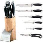 "Maestro" Набор ножей (6 предметов: деревянная колода, пластиковые ручки) MR-1421