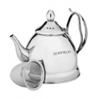 "Hoffmann" Чайник 1,2 л заварной с сеткой, нерж.сталь, 3-х слойное капсул.дно, индукция НМ 5514
